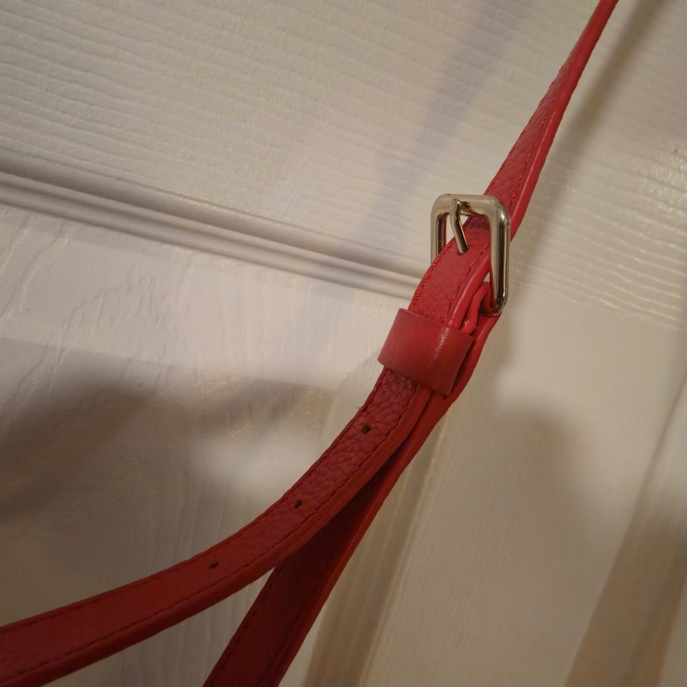Kate Spade New York Red Pebbled Leather Crossbody Bag Adjustable Strap - Picture 5 of 10